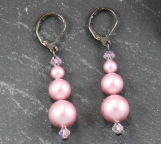 Grace Pink Powder Rose Earrings