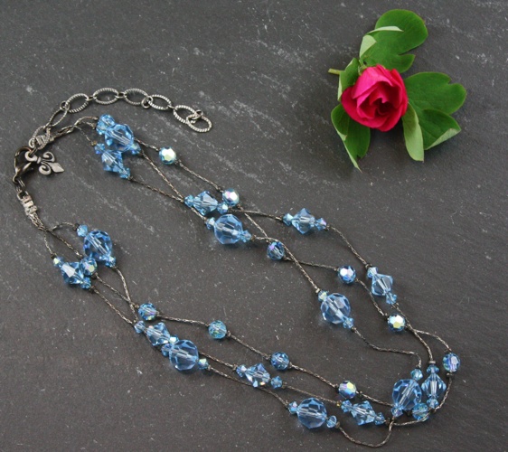 Jackie Aquamarine Light Blue Necklace